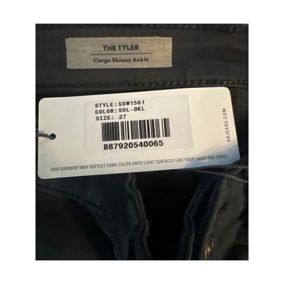 NWT Women 27 AG Adriano Goldschmied The Tyler Cargo Skinny Ankle Gray Pant Jeans - Picture 6 of 7